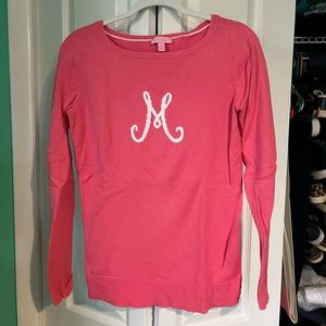 Lilly Pulitzer “M” Initial Sweater